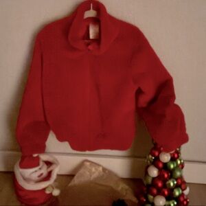 A red cozy pretty jacket